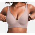 thumbnail image 1 of Sujetador push-up sin costuras Zeriluna, sujetador invisible sin aros,Gris talla M, 1 of 7