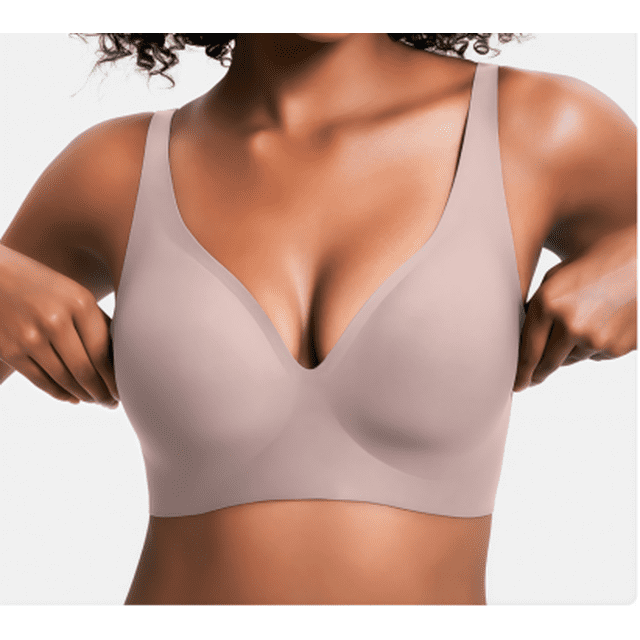Sujetador push-up sin costuras Zeriluna, sujetador invisible sin aros,Gris talla M