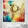 thumbnail image 1 of Colorful Tapestry, Grunge Parrot Vintage Paper Background Smart Talkative Flying Mascots Print, Fabric Wall Hanging Decor for Bedroom Living Room Dorm, 5 Sizes, Multicolor, by Ambesonne, 1 of 1