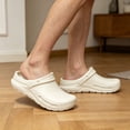 thumbnail image 6 of Men's Women's Garden Clogs, Classic Platform Clog Unisex -on Shoes Outdoor Beach Slippers Comfortable Mules Sandals(Male,Khaki1), 6 of 8