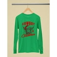 thumbnail image 3 of Cowboy Christmas Bull Holiday Women's Long Sleeve, 3 of 4