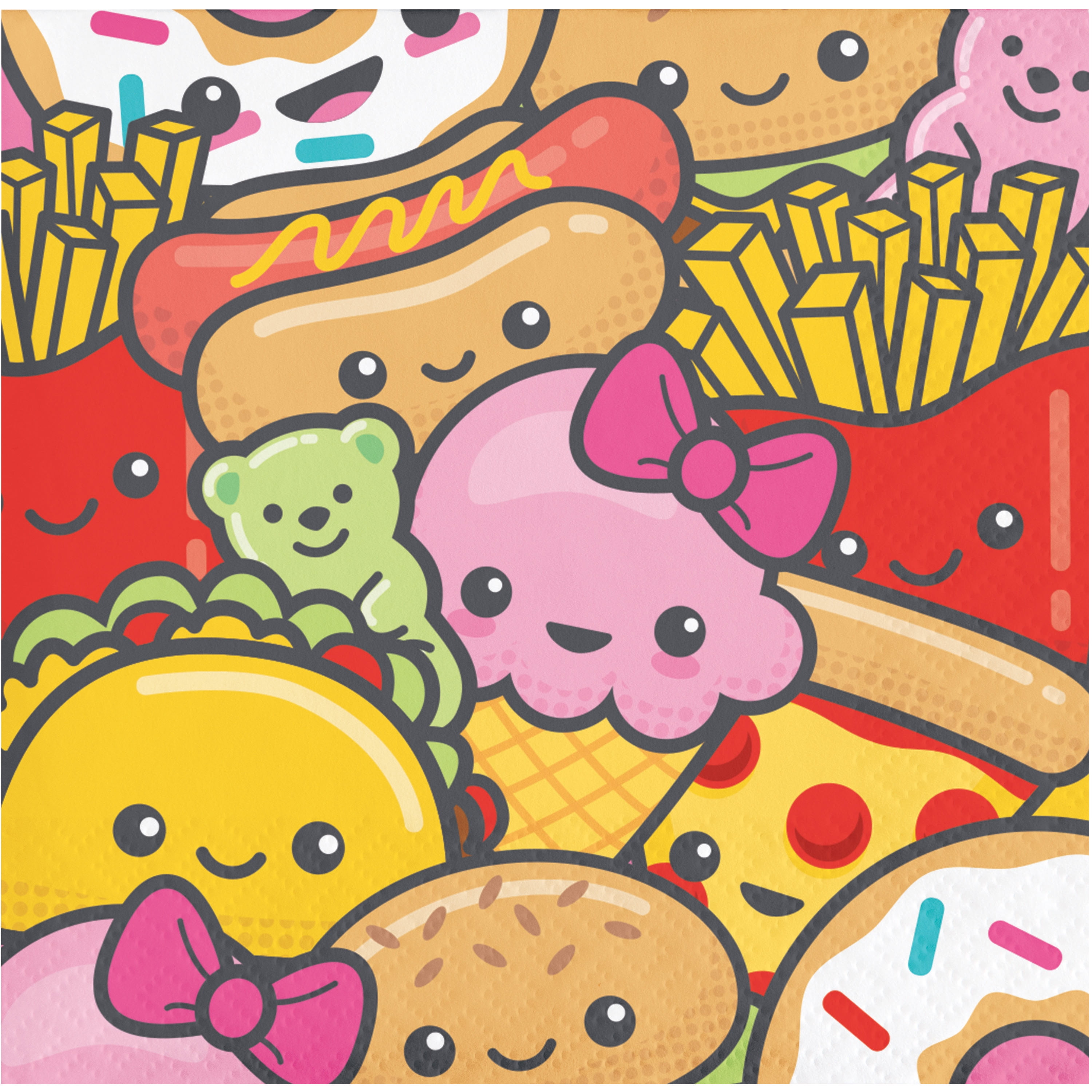 Junk Food Fun 2 Ply Beverage Napkin,Pack of 16 EA