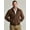 Coffee-colored, variant on Tbfashion Men's Casual Bomber Jacket Brown Zip Front Pocket Long Sleeve Outerwear