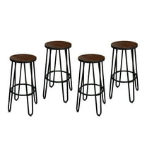 Lavish Home 24-Inch Barstools with Hairpin Legs, Dark Walnut, Set of 4