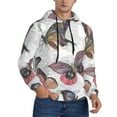 thumbnail image 2 of Pofeuu Vintage Butterflies Print Mens Casual Hooded Collar Drawstring Hoodies Pullover Sweatshirts Casual Long Sleeve Shirts-4X-Large, 2 of 7