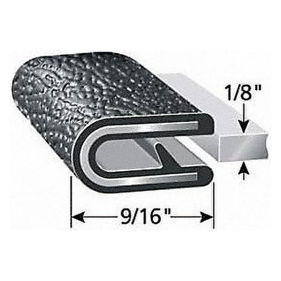 Trim-Lok Trim Seal, 25 ft L,Black, PVC, 9/32 in W 100B3TPRFRX1/8-25