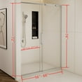 thumbnail image 2 of 56-60"W x74"H Semi-Frame Single Sliding Shower Door,304 Stainless Steelin Brushed Nickel finish,5/16" (8mm) Thick SGCC Tempered Clear Glass,Type C Wrapped Guide Rail Anti-derailment Pulley, 2 of 4