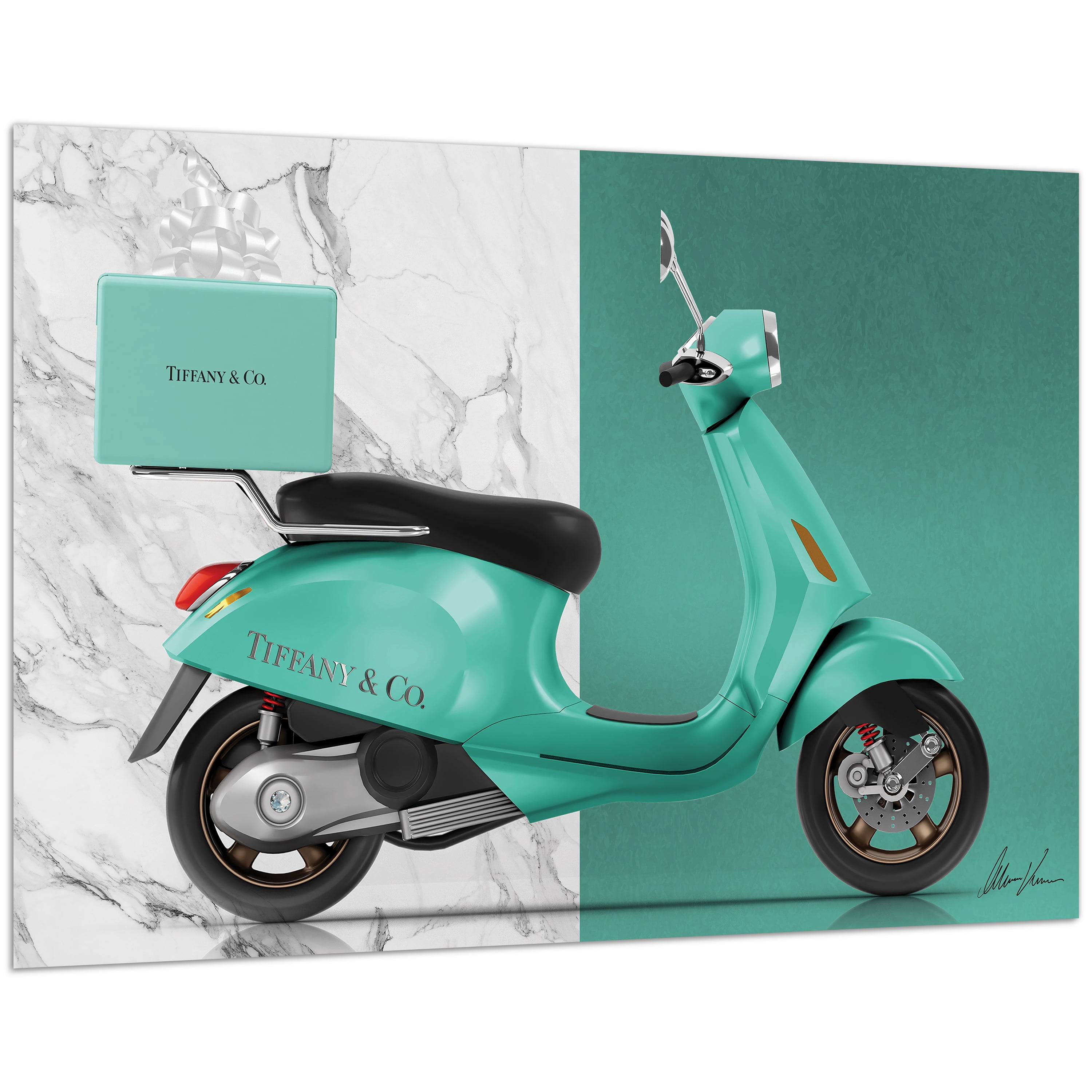 Special Delivery Frameless Free Floating Tempered Glass Panel Graphic Wall Art , 32" x 48" each