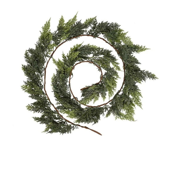 Mmeneyy 1Pc 5.9 Ft Artificial Norfolk Pine Garlands, Real Touch Winter Pine Garland, Green Artificial Greenery Garland for Table, Mantle, Wall, Indoor, Outdoor Christmas Decorations (70inch）