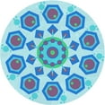 thumbnail image 1 of Ahgly Company Machine Washable Indoor Round Transitional Blue Area Rugs, 8' Round, 1 of 7
