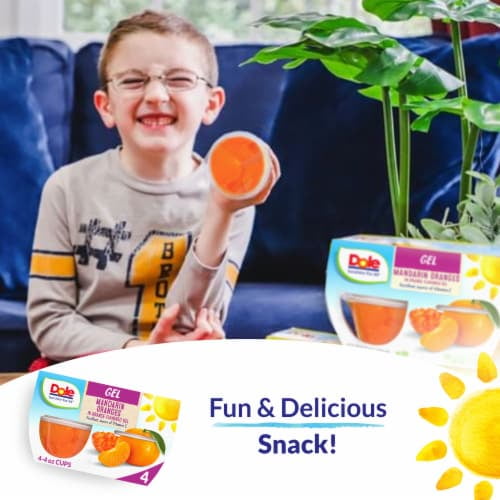 2X-Dole Fruit Bowls Mandarins in Orange Flavored Gel Cups - 4.3 oz - 4 ct