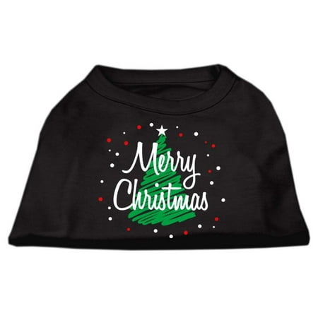 Christmas Screenprinted Dog Shirt, "Scribble Merry Christmas"