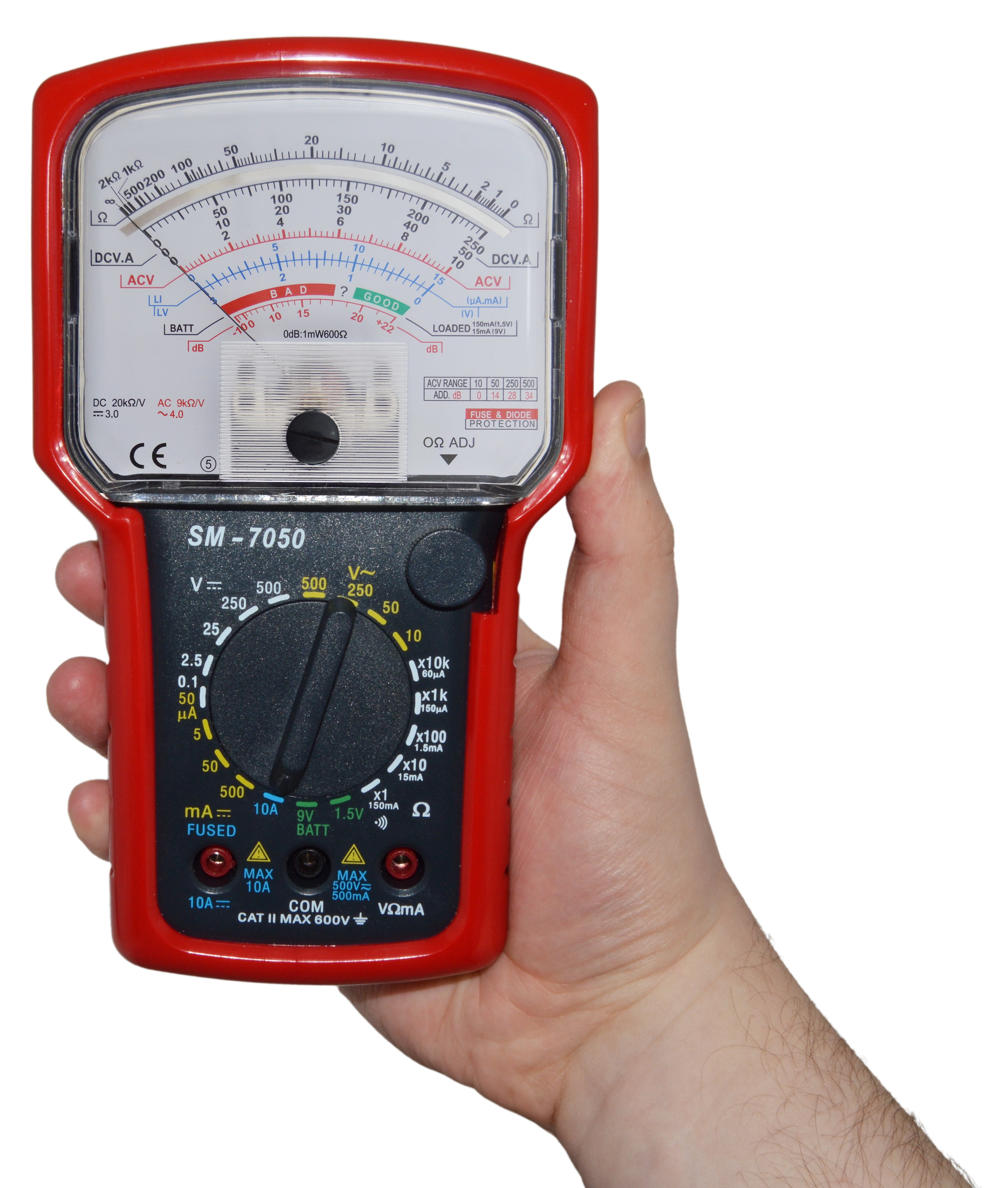 Analog Multimeter, 20-Range AC/DC General Purpose, 7 Functions