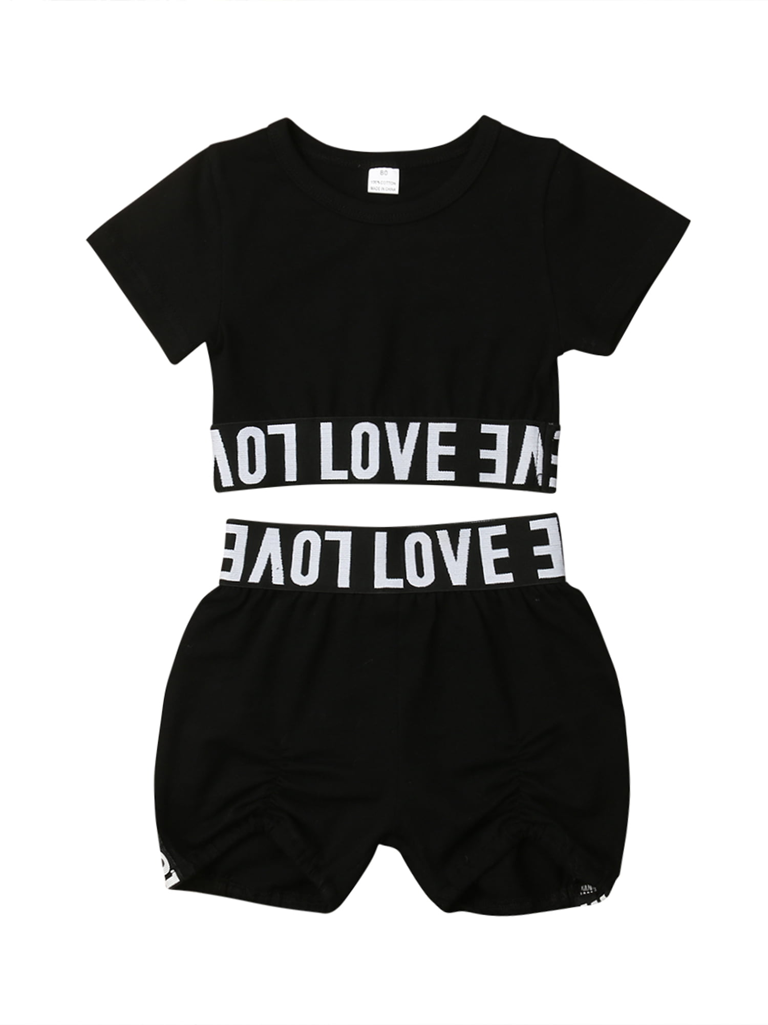 2PCS Toddler Kids Baby Girls Outfits T-shirt Tops+Shorts Pants Clothes Set CX 