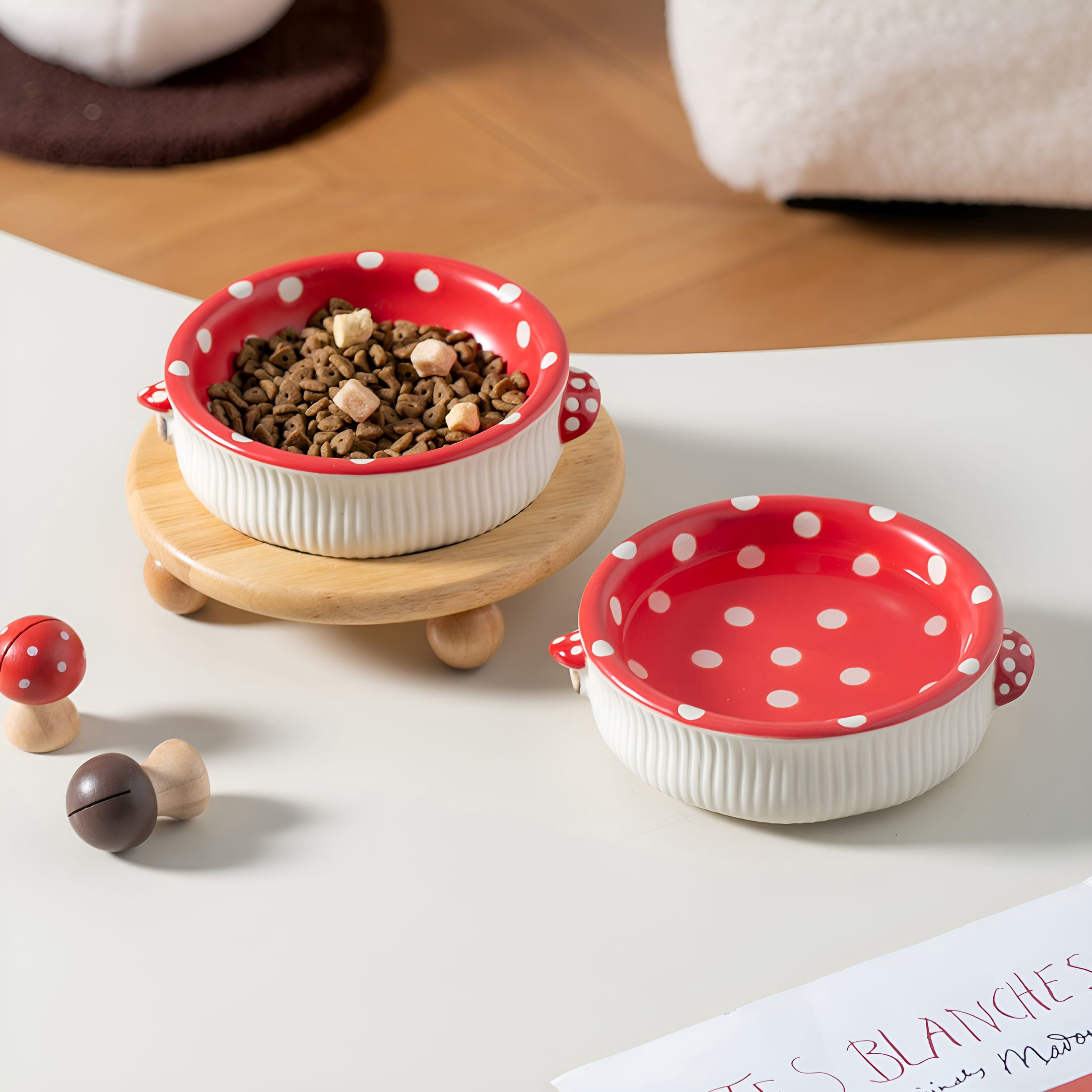 BPPEG Ceramic Cat Slow Food Dispenser Cute Shaped Raised Food Bowl Shallow Mouth Raised Cat Bowl Vomiting Whisker Fatigue Bowl Pet Supplies Pet Gifts