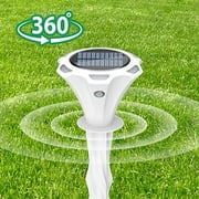 Cadorabo  Solar Powered Ultrasonic Mole Repeller - Effective Outdoor Gopher Repeller for Lawns, Waterproof Mole Killer Trap for Yards - Repels Moles, Snakes, Voles and Groundhogs, White, Pack of 2