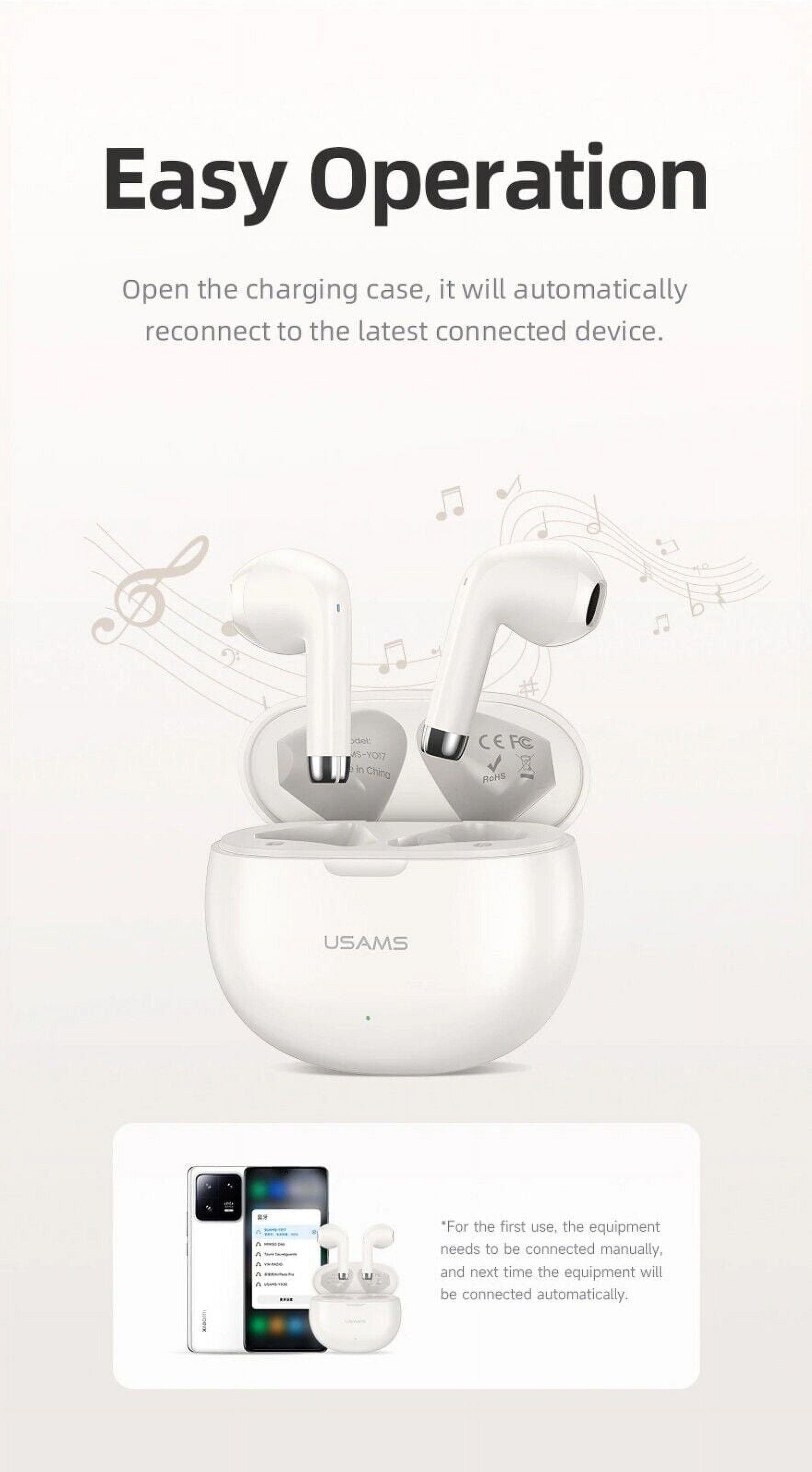 for Samsung Galaxy A34 Wireless Earbuds Bluetooth 5.3 Headphones with  Charging Case,Wireless Earphones with Noise Cancelling Mic,IPX4 Waterproof  Earphones,Touch Control - White 