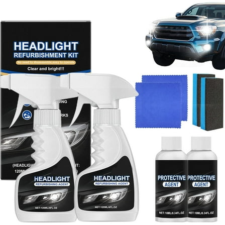 Supani Headlight Restoration Fluid Kit, Automotive Headlamp Restoration Fluid Kit, Supani Headlight Restoration Kit, Car Headlights Cleaner for All Vehicles That Restores Clarity (2pcs)