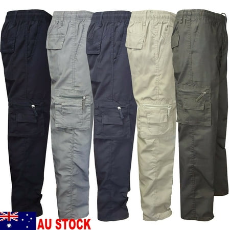 The Noble Collection Camping Hiking Army Cargo Combat Military Mens Straight Trousers Pants