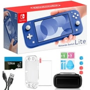 Nintendo Switch Lite Blue - 5.5" Touchscreen Display, Built-in Plus Control Pad, Built-in Speakers, 802.11ac WiFi, Bluetooth Bundle w/9-in-1 Carrying Case + 128GB Card