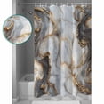 thumbnail image 3 of Small Stall Shower Curtain 36x78 Inch Narrow Half Size Marble White Gold Bath Curtains Bathroom Decor Abstract Modern Geometric Printed Waterproof Fabric Shower Curtain Set with Hooks 36 Inch, 3 of 6