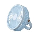 thumbnail image 1 of Ventilador de escritorio portátil recargable YONGSHENG con luces LED y ganchos batería 1200 capacidades para viajes de tiendas de campaña, 1 of 5