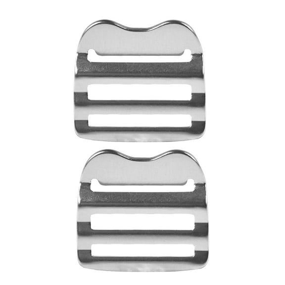 Gratier 2 Pcs Slide Buckles Aluminum Bag Strap Adjustment Buckles for Backpack Shoulder Bag Suitcase (Silver)