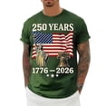 thumbnail image 6 of 250Th Anniversary Short Sleeve T Shirt Comfortable Breathable 250Th Graphic Tees Men Army Green L, 6 of 6