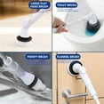 thumbnail image 3 of Electric Cleaning Scrubbers - High Speeds Shower Scrubbers Power Cleaning Brush with 6 Replaceable Brush Heads & Adjust Extension Handle for Bathroom Floor Tile Wall Car Family Cleaning Brush, 3 of 7
