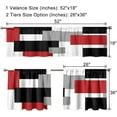 thumbnail image 2 of Red Kitchen Curtains Valances and Tiers Set of 3 Black Grey Abstract Art Window Curtains Modern Rod Pocket Short Tier Curtain Valance Sets for Home Cafe Window Decor 52x36in, 2 of 6