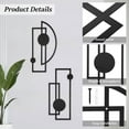 thumbnail image 4 of 2 Pcs Black Abstract Metal Wall Art Modern Geometric Decor 15.8'' x 8.6'' Vertical Minimalist Décor Single Line Art Wall Décor, 3D Textured Sculptures for Living Room Bedroom Bathroom Study, 4 of 10