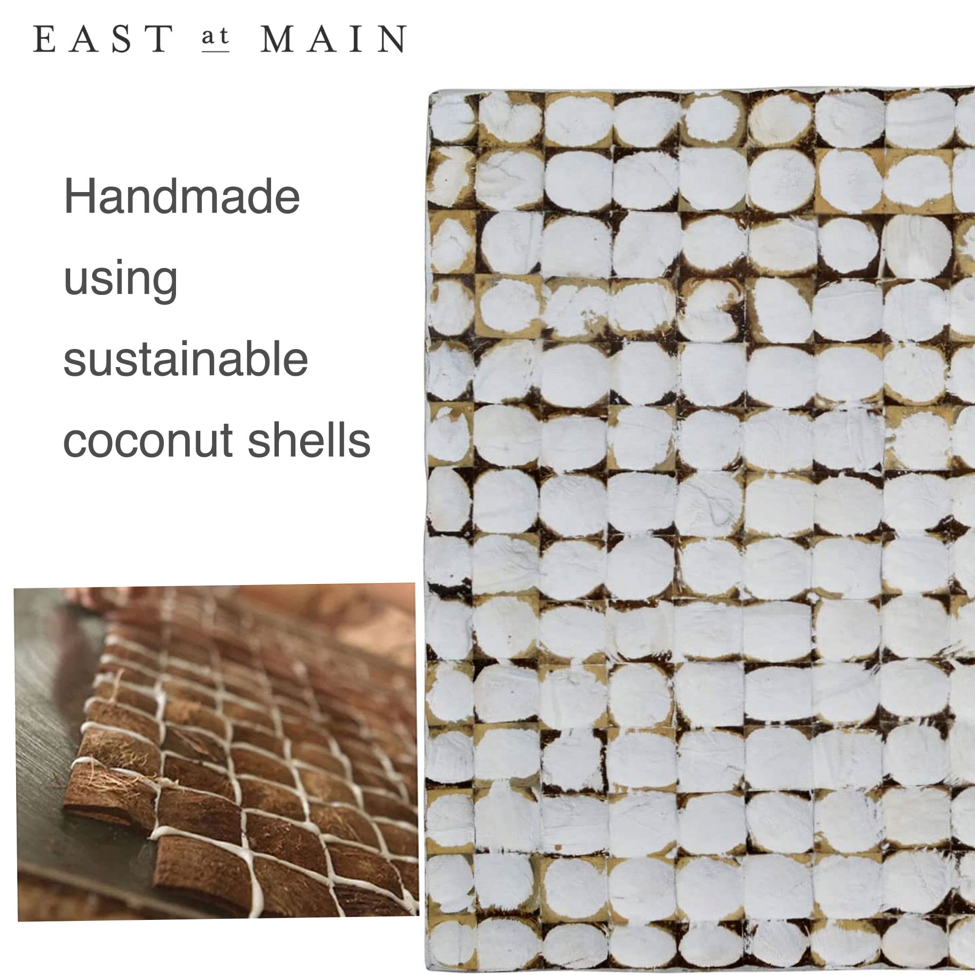 East at Main Rustic Beachy Handcrafted Coconut Drum End Table