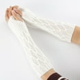 thumbnail image 4 of Winter Arm Sleeves Unisex Elastic Cable Knit Thumb Hole Arm Warmers Arm Covers, 4 of 10