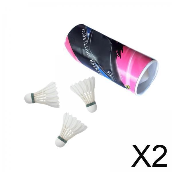 Siruishop 2x3x Volants de Badminton Blancs pour Jeu Récréatif Activités Sportives