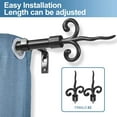 thumbnail image 2 of Urbanest Adjustable Flame Curtain Rod, 5/8" Diameter, Black, 48"-84", 2 of 6