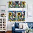 thumbnail image 2 of Sunflower Rooster Kitchen Curtains Valances and Tiers Set of 3 Country Black White Plaid Chicken Farmhouse Blue Tier Curtains and Valance with Rod Pocket for Small Windows, 27.5"x36", 2 of 9