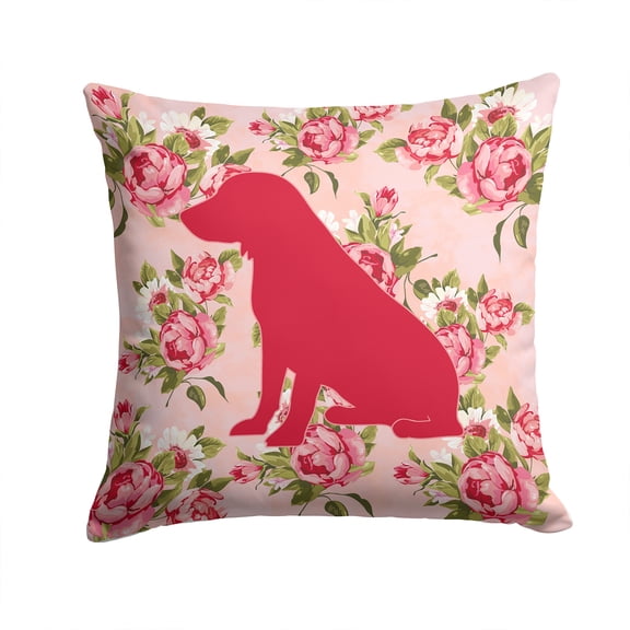 Boykin Spaniel Shabby Chic Pink Roses Fabric Decorative Pillow