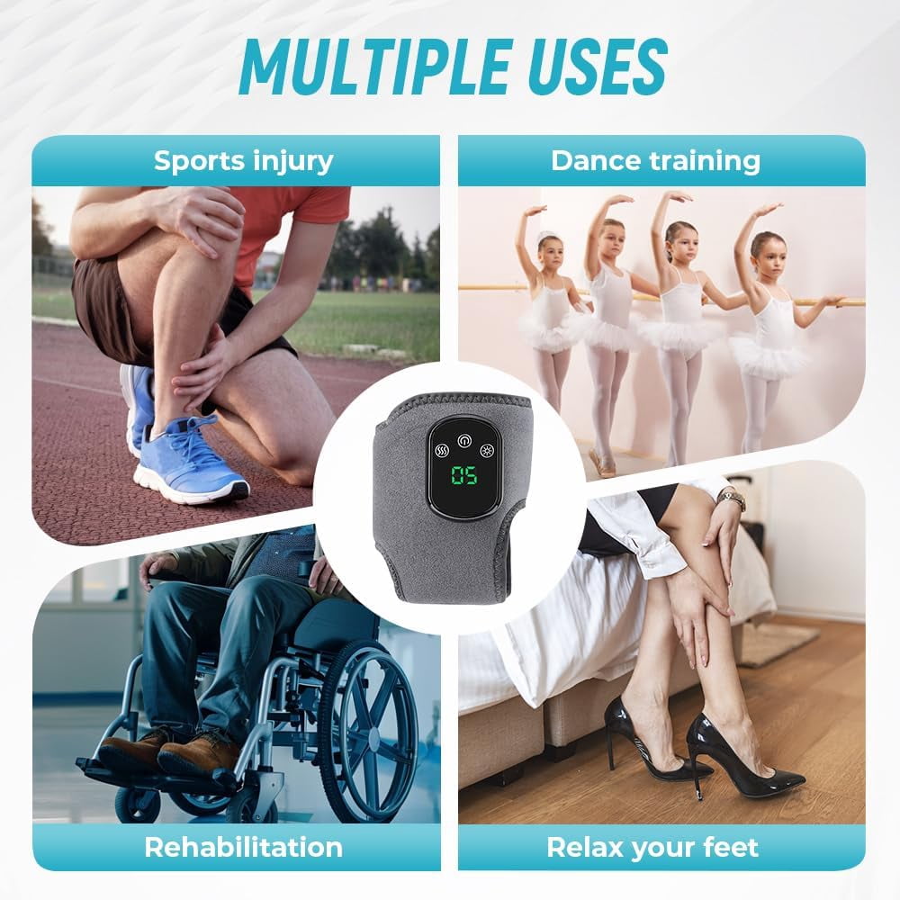 3-in-1 Foot Massager, 2025 New Wireless Triple Method Massager, Heated Feet Wrap with 3 Vibration Modes 5 Heat Levels for Neuropathy Home Office Travel