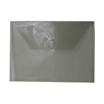 JAM Paper Plastic Hook & Loop Envelopes, 9.8x13, 12/Pack, Grey