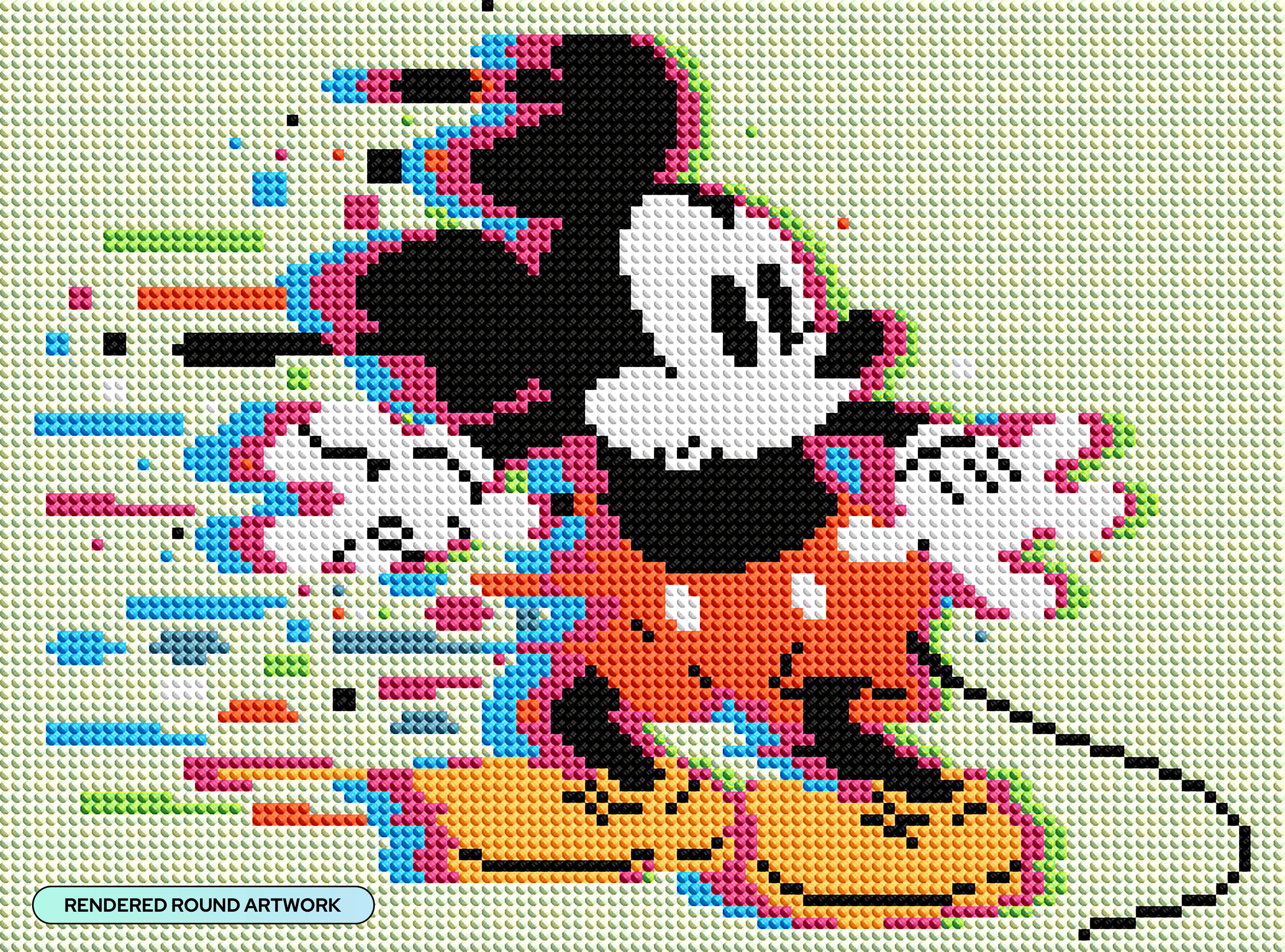 DIAMOND ART CLUB® Mickey in Motion Diamond Painting Kit, Fun DIY Crafts for Adults, Round Diamond Art Canvas, 12" x 9" (30.8 cm x 22.8 cm)