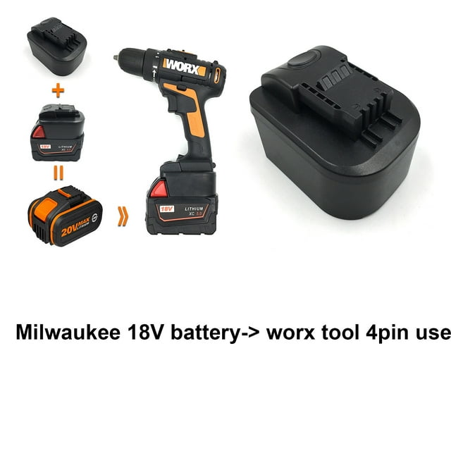 Battery adapter for Mil**wau*kee 18v Battery use on Worx-4Pin Power tools