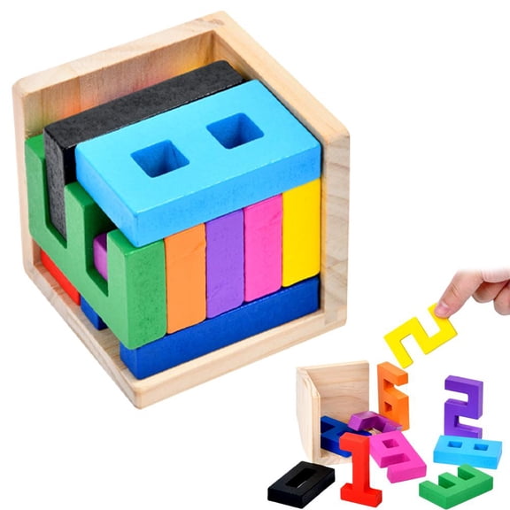Unsolvable 3D Wooden Number Block Puzzle Cube for Adults A Challenging Brain Teaser for Puzzle Enthusiasts