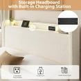 thumbnail image 4 of Senfot Full Size Platform Bed Frame, Lighted Upholstered Bed Frame with 4 Storage Drawers and Headboard, No Box Spring Needed, Wooden Slats Support, Noise-Free, Easy Assembly, Beige, 4 of 8