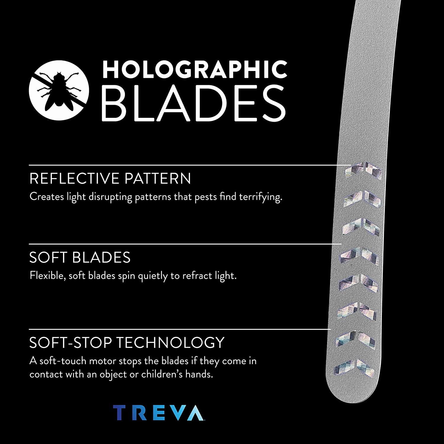 Treva Chemical Free Bug Fan Fly Deterrent with Holographic Blades to Clear Bugs, Mosquitoes, and Flies, Battery Powered Fly Fan - Raspberry, 2 Pack