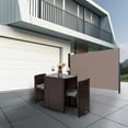 thumbnail image 4 of 118 x 71" Outdoor Aluminum Handle Pentacle Side Pull Shed Office Partition Cafe Terrace Windshield Isolation Canopy Brown, 4 of 10