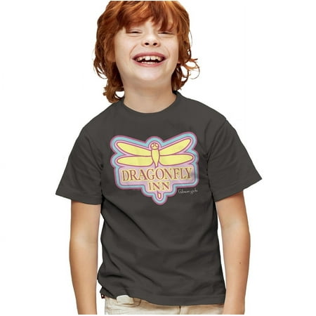 Gilmore Girls Dragonfly Inn Kids T Shirt for Youth Boys and Girls, Charcoal, Medium