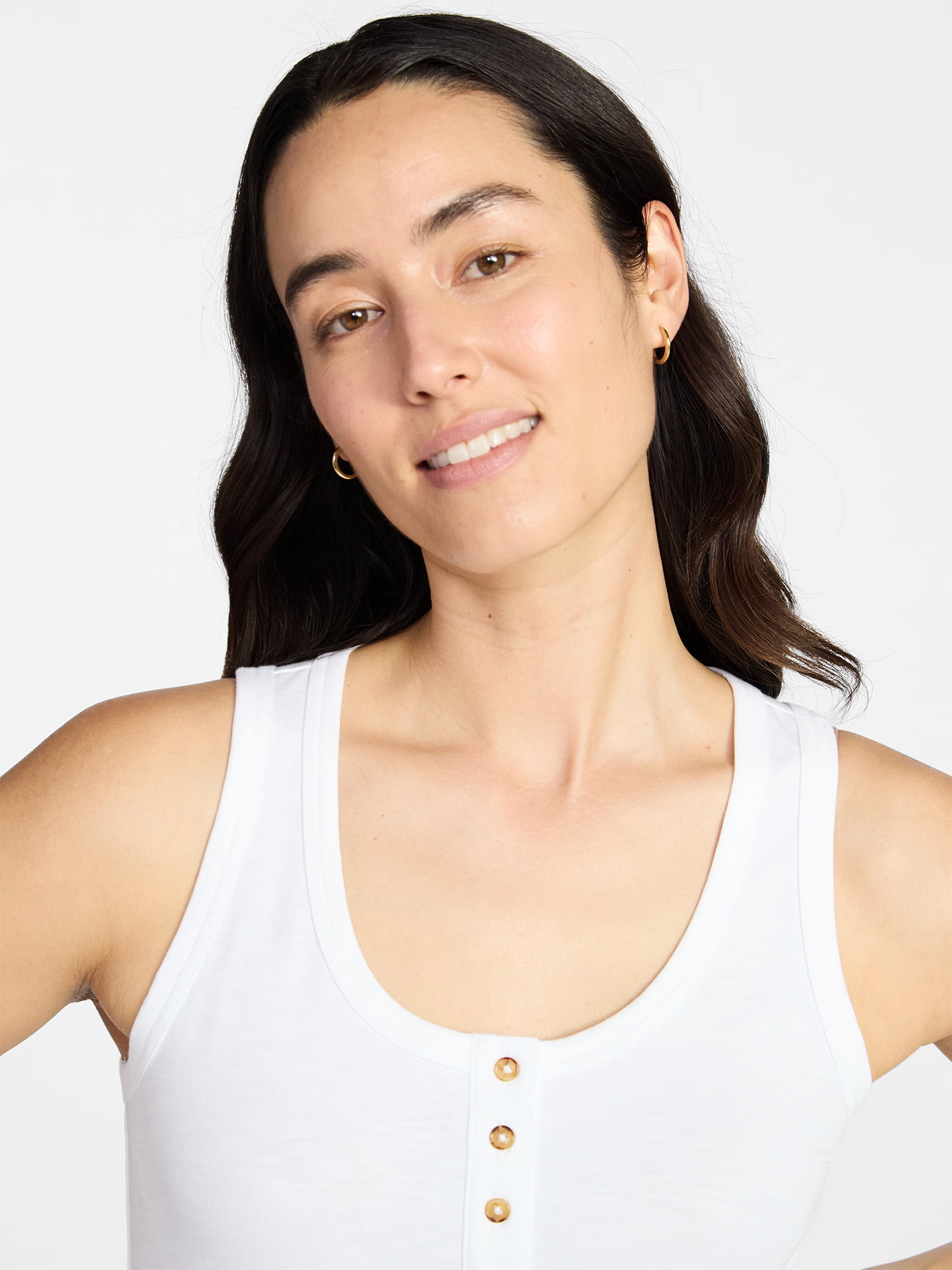 Time and Tru Women’s Slub Henley Tank Top, sizes XS-XXXL