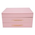 thumbnail image 1 of Jewelry Box PU Large Capacity Multi-Layers Jewelry Rings Earrings Storage CasePink, 1 of 13