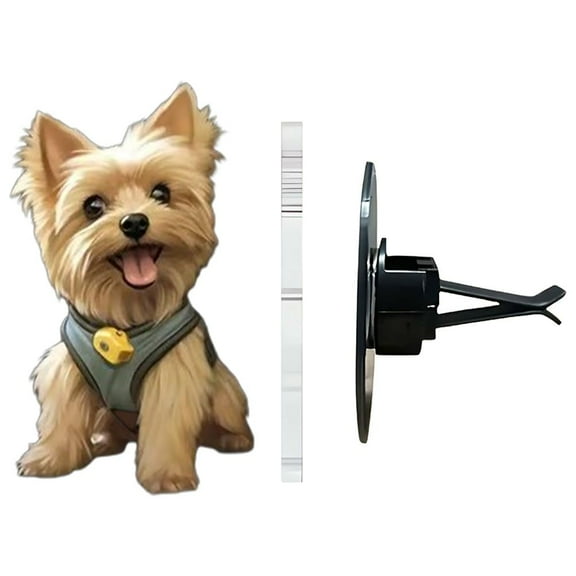 2PCS Kawaii Strumming Yorkie Dog Freshener for Car, Conditioning Outlet Perfume Clip, Car Scents Interior Decor, Charming Car Accessories Gift for Women & Men
