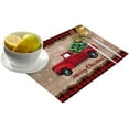 thumbnail image 5 of JOOCAR Christmas Placemats, Red Black Buffalo Plaid Vintage Red Truck Christmas Placemats for Home Dining Table Festive Decor Rectangular Placemats Set of 6, 5 of 5